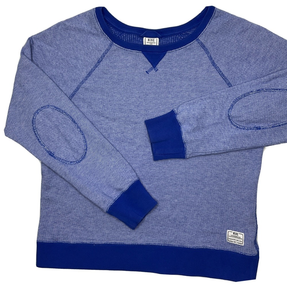Nike Sportswear Boatneck Pullover Sweatshirt Girls XL Heather Blue Fleece Top